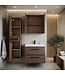 Badkamermeubel Florence 60cm complete set met spiegelkast - walnoot bruin