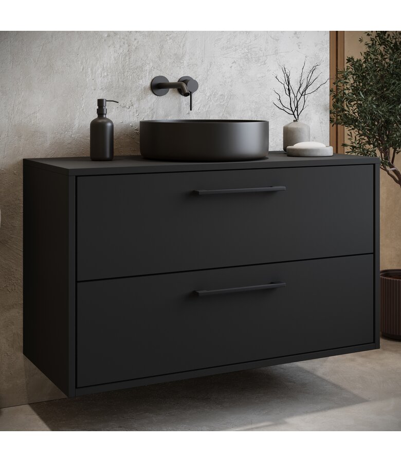 Wastafelkast Florence - 80 x 46 x 46 cm - mat zwart