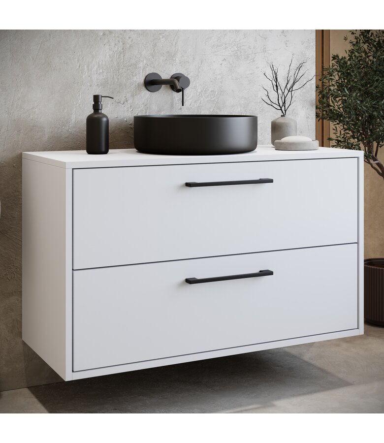 Wastafelkast Florence - 80 x 46 x 46 cm - mat wit