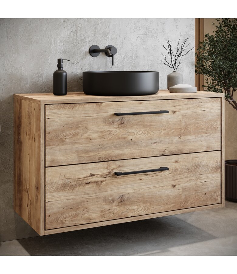 Wastafelkast Florence - 80 x 46 x 46 cm - kastanje eiken
