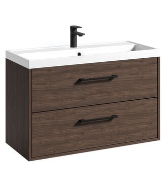 Badkamermeubel Florence 01 80cm met wastafel - walnoot bruin