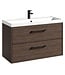 Badkamermeubel Florence 01 80cm met wastafel - walnoot bruin