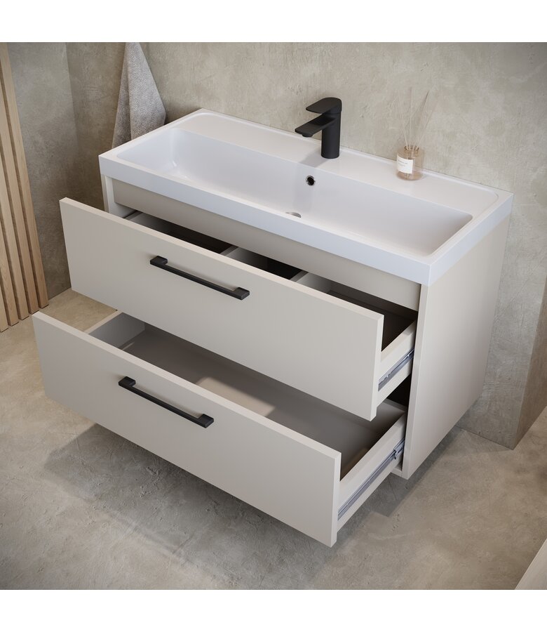 Badkamermeubel Florence 01 80cm met wastafel - beige