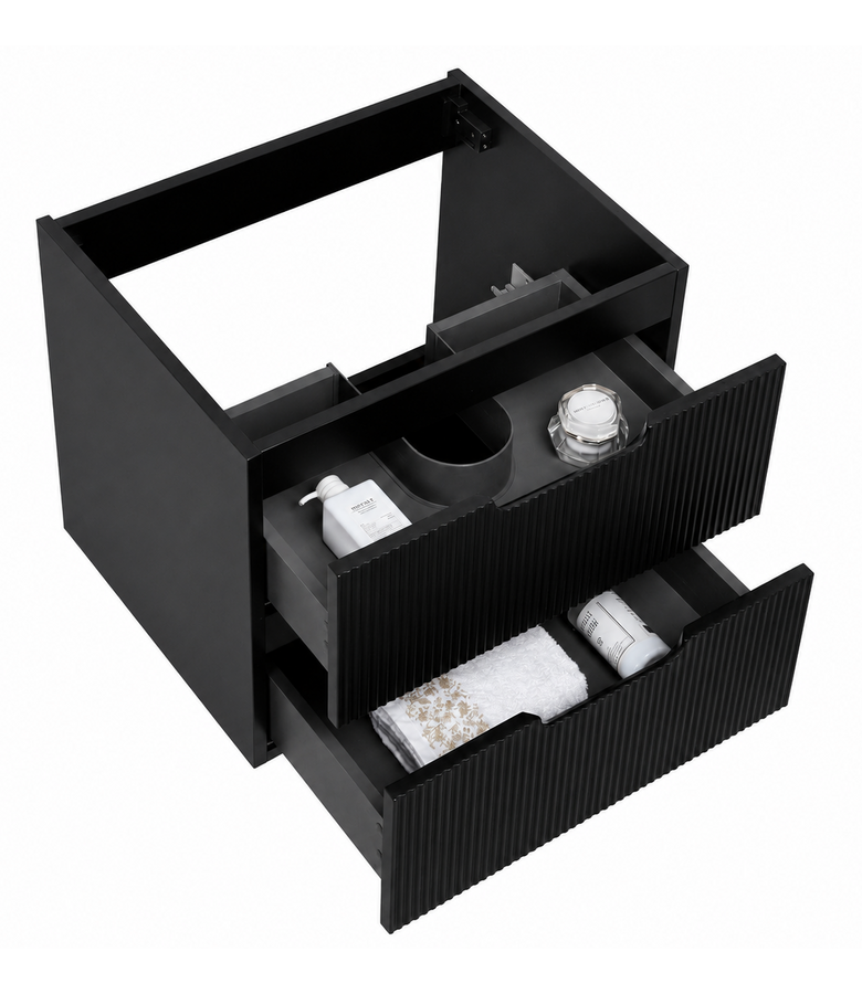 Wastafelkast Thermis 60 x 48 x 50 cm - mat zwart