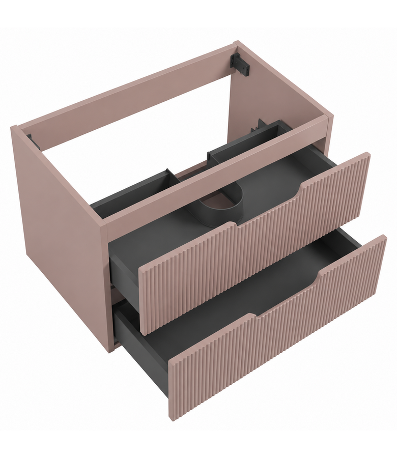 Wastafelkast Thermis 80 x 48 x 50 cm - mat roze