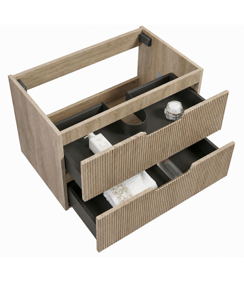 Wastafelkast Thermis 80 x 48 x 50 cm - licht eiken