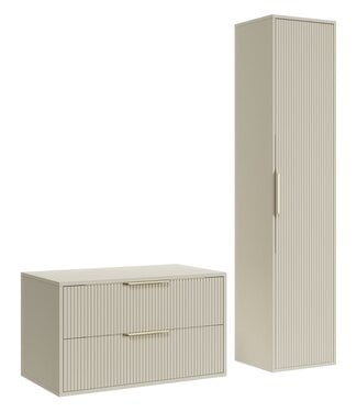 Wastafelkast Rimini met kolomkast - 80 x 46 x 46 cm - beige