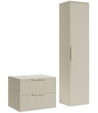 Wastafelkast Rimini met kolomkast - 60 x 46 x 46 cm - beige