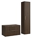 Wastafelkast Rimini met kolomkast - 80 x 46 x 46 cm - walnoot bruin