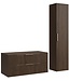 Wastafelkast Rimini met kolomkast - 100 x 46 x 46 cm - walnoot bruin
