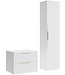 Wastafelkast Rimini met kolomkast - 80 x 46 x 46 cm - mat wit