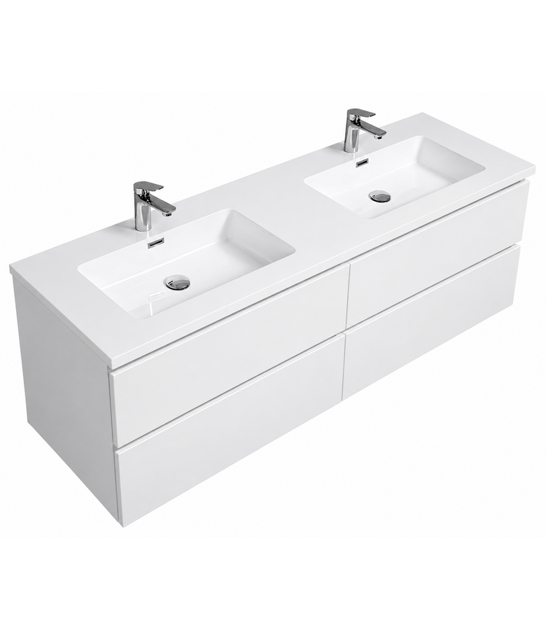 Badkamermeubel Angela 160cm - hoogglans wit