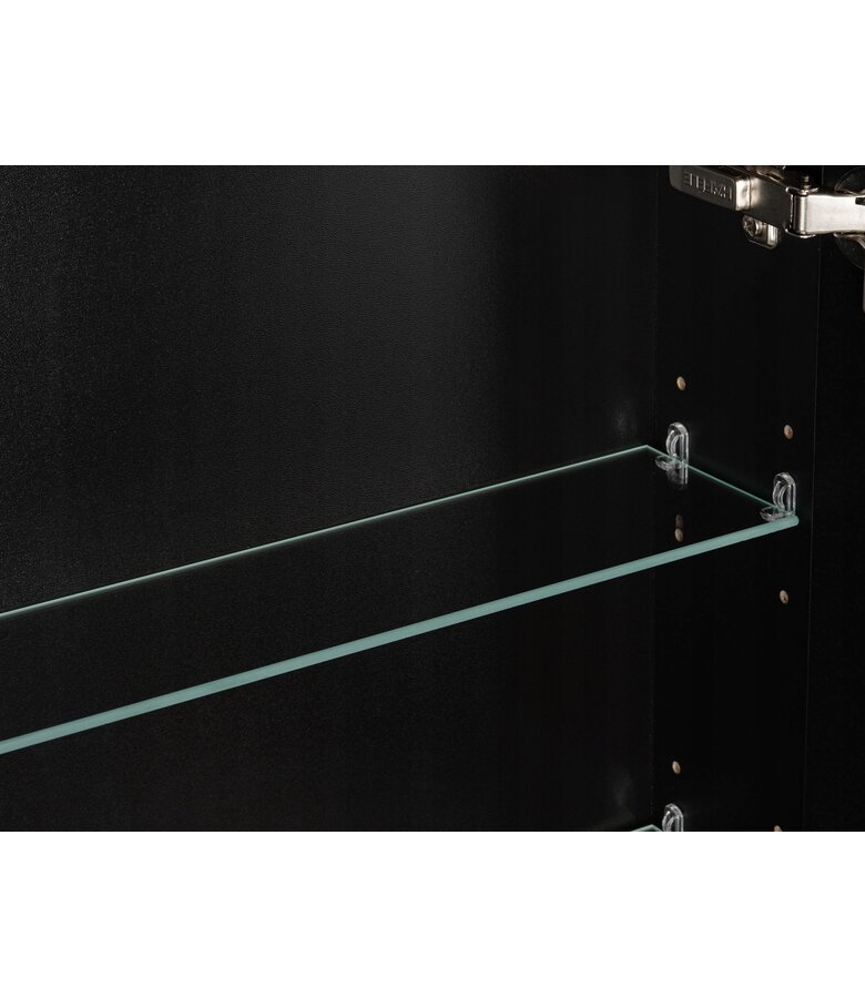 Spiegelkast Luca 60 x 14 x 70 cm - zwart met eiken