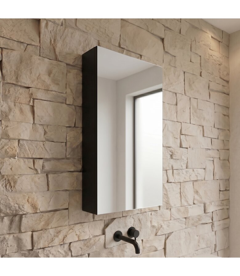 Spiegelkast Siena 40 x 14 x 60 cm - zwart