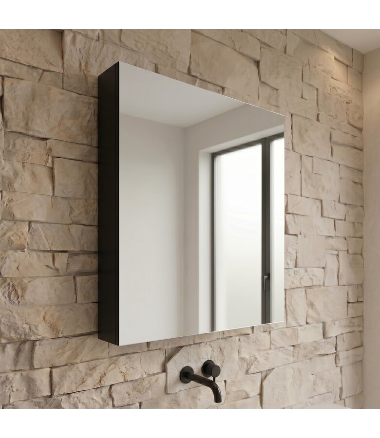 Spiegelkast Siena 60 x 14 x 60 cm - zwart