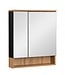 Spiegelkast Luca 60 x 14 x 70 cm - zwart met eiken