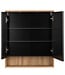 Spiegelkast Luca 60 x 14 x 70 cm - zwart met eiken