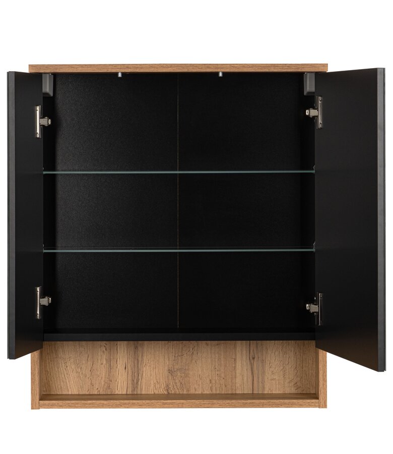 Spiegelkast Luca 60 x 14 x 70 cm - zwart met eiken