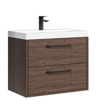 Badkamermeubel Florence 01 60cm met wastafel - walnoot bruin