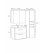 Badkamermeubel Florence 60cm XL set met spiegelkast - walnoot bruin