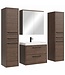 Badkamermeubel Florence 60cm XL set met spiegelkast - walnoot bruin