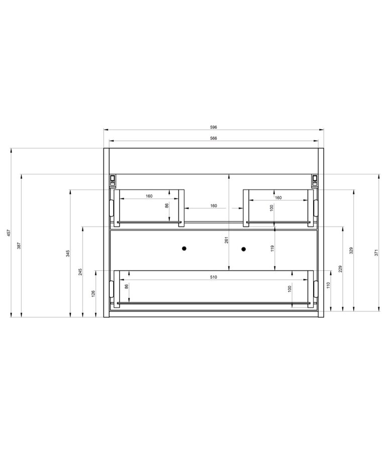 Badkamermeubel Florence 60cm XL set met spiegelkast - walnoot bruin