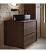 Wastafelkast Mali met kolomkast - 60 x 46 x 54 cm - walnoot bruin