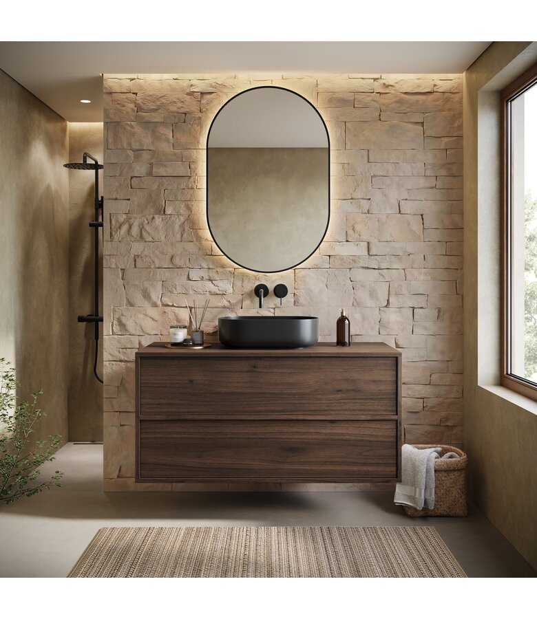 Wastafelkast Mali  100 x 46 x 54 cm - walnoot bruin