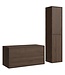 Wastafelkast Mali met kolomkast - 100 x 46 x 54 cm - walnoot bruin