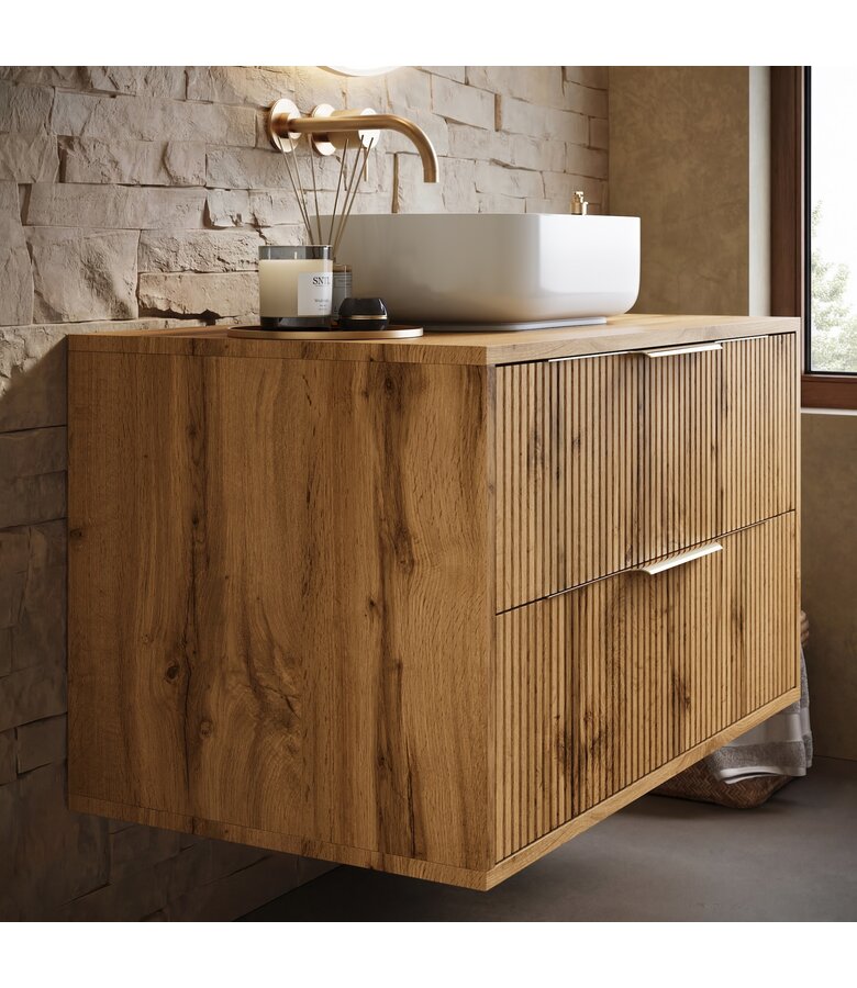 Wastafelkast Rimini - 80 x 46 x 46 cm - eiken