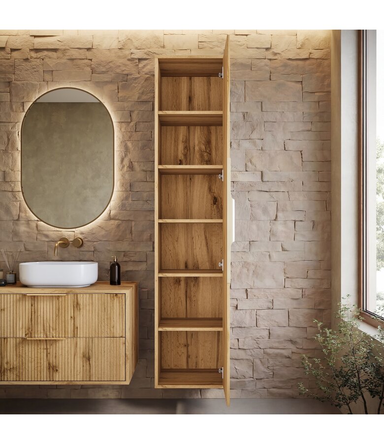 Badkamerkast Rimini 38 x 33  x 170 cm - eiken