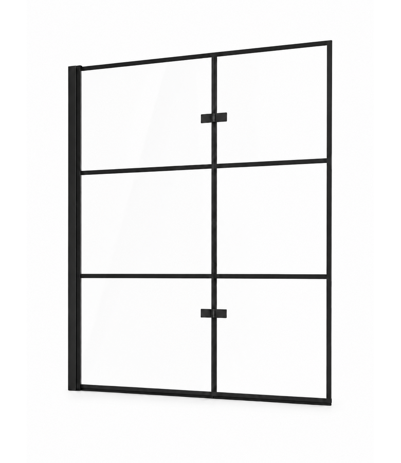 Badwand Berkan 100 x 140 cm - zwart met strepen - nano coating