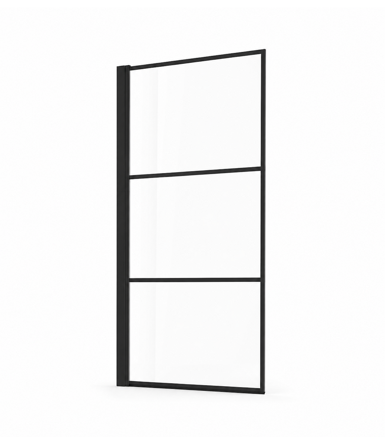 Badwand Berkan 60 x 140 cm - zwart met strepen - nano coating