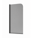 Badwand Torino 60 x 140 cm - rookglas - zwart - nano coating