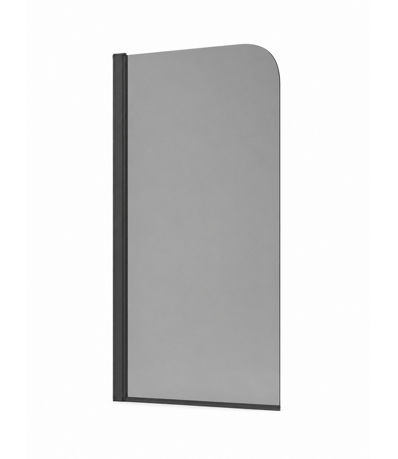 Badwand Torino 60 x 140 cm - rookglas - zwart - nano coating