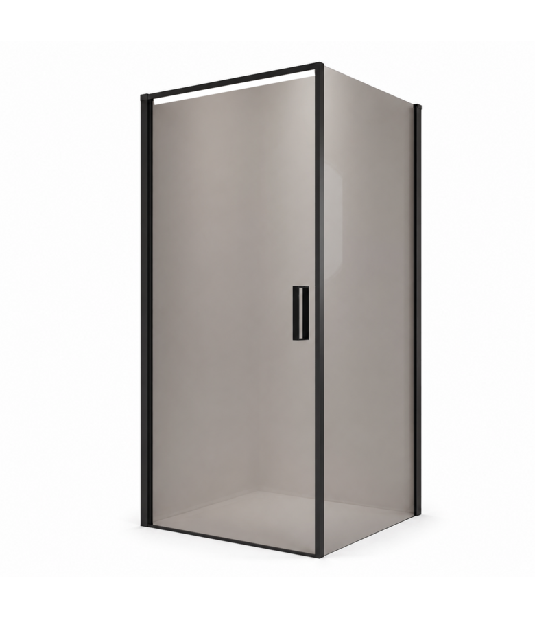 Douchecabine Alava 100 x 100 x 190 cm - zwart - met rookglas - nano coating