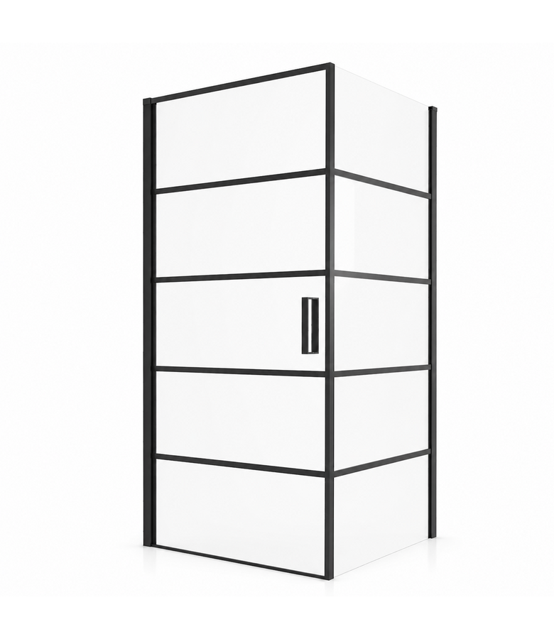 Douchecabine Alava 100 x 100  x 190 cm - zwart - met strepen - nano coating