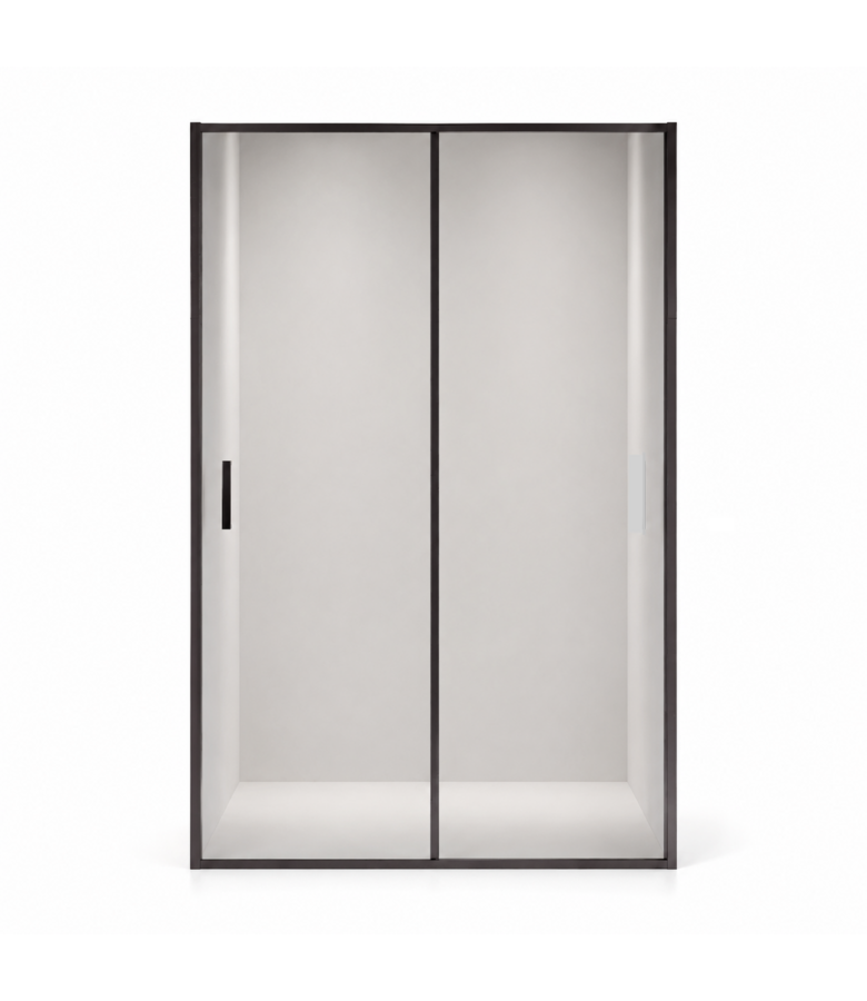 Douchewand Calgary 100 x 190 cm - zwart - rookglas - met nano coating