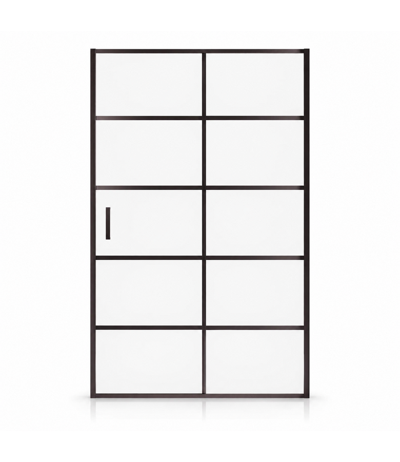 Douchewand Calgary 100 x 190 cm - zwart - met strepen -  met nano coating