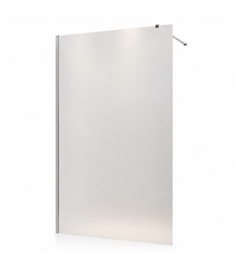 Douchewand Florida 100 x 200 cm - chroom - melkglas - inloopdouche 8mm