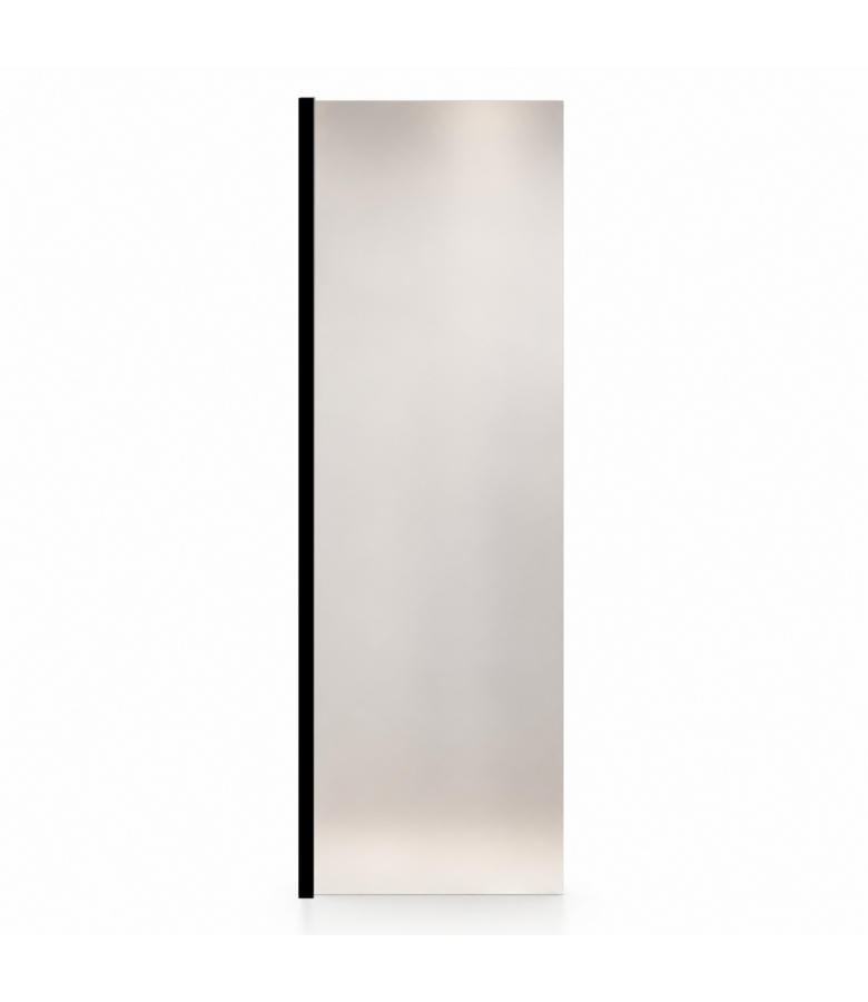 Douchewand Florida 40 x 200 cm - zwart - melkglas - inloopdouche 8mm