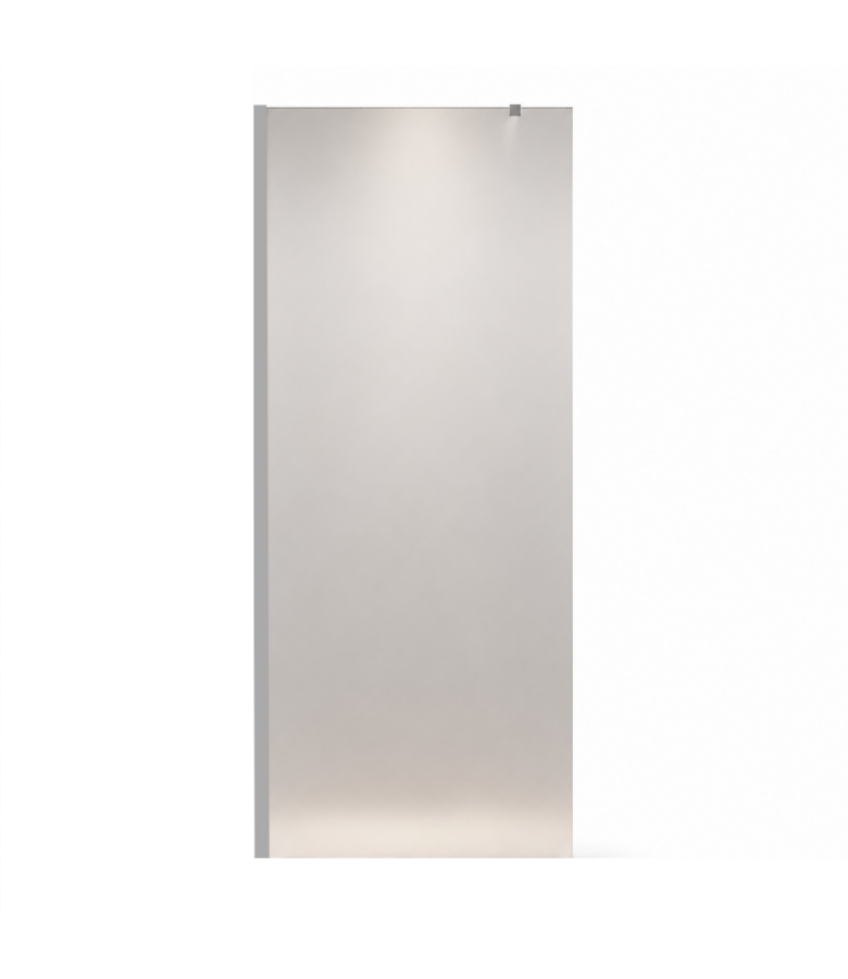 Douchewand Florida 50 x 200 cm - chroom - melkglas - inloopdouche 8mm