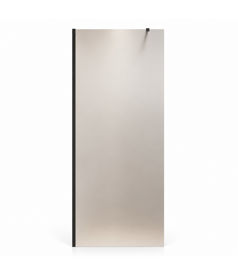 Douchewand Florida 60 x 200 cm - zwart - melkglas - inloopdouche 8mm