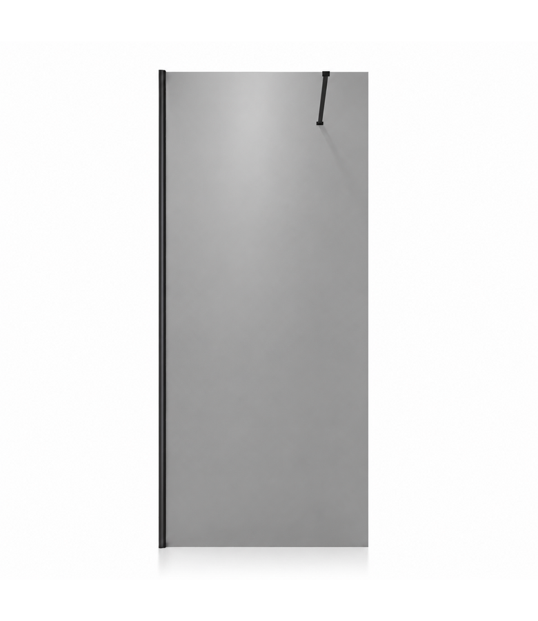 Douchewand Rizani 100 x 200 cm - rookglas - zwart - inloopdouche 8mm