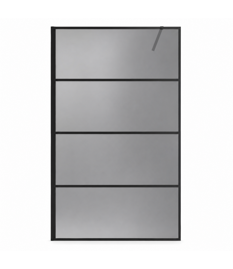 Douchewand Essos 120 x 200 cm - zwart - rookglas - inloopdouche 8mm