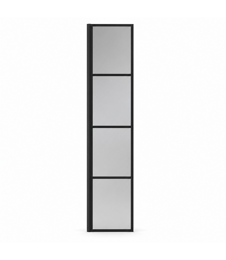 Douchewand Essos 40 x 200 cm - zwart - rookglas - inloopdouche 8mm