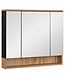 Spiegelkast Fara 80 x 70 x 14 cm - zwart met eiken