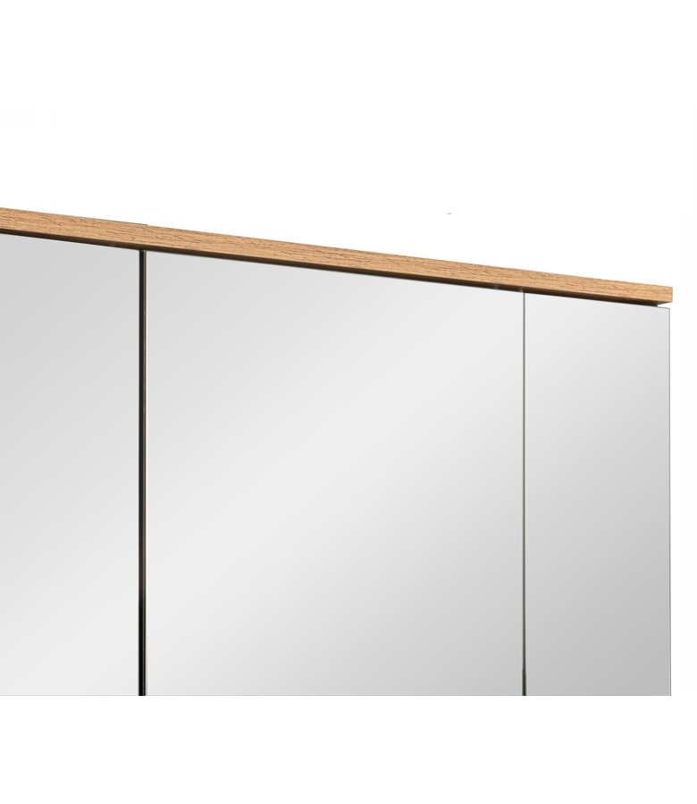 Spiegelkast Fara 80 x 70 x 14 cm - zwart met eiken