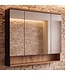 Spiegelkast Fara 80 x 70 x 14 cm - zwart met eiken