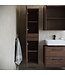 Wastafelkast Florence 60cm complete set met spiegelkast en kolomkast - walnoot bruin